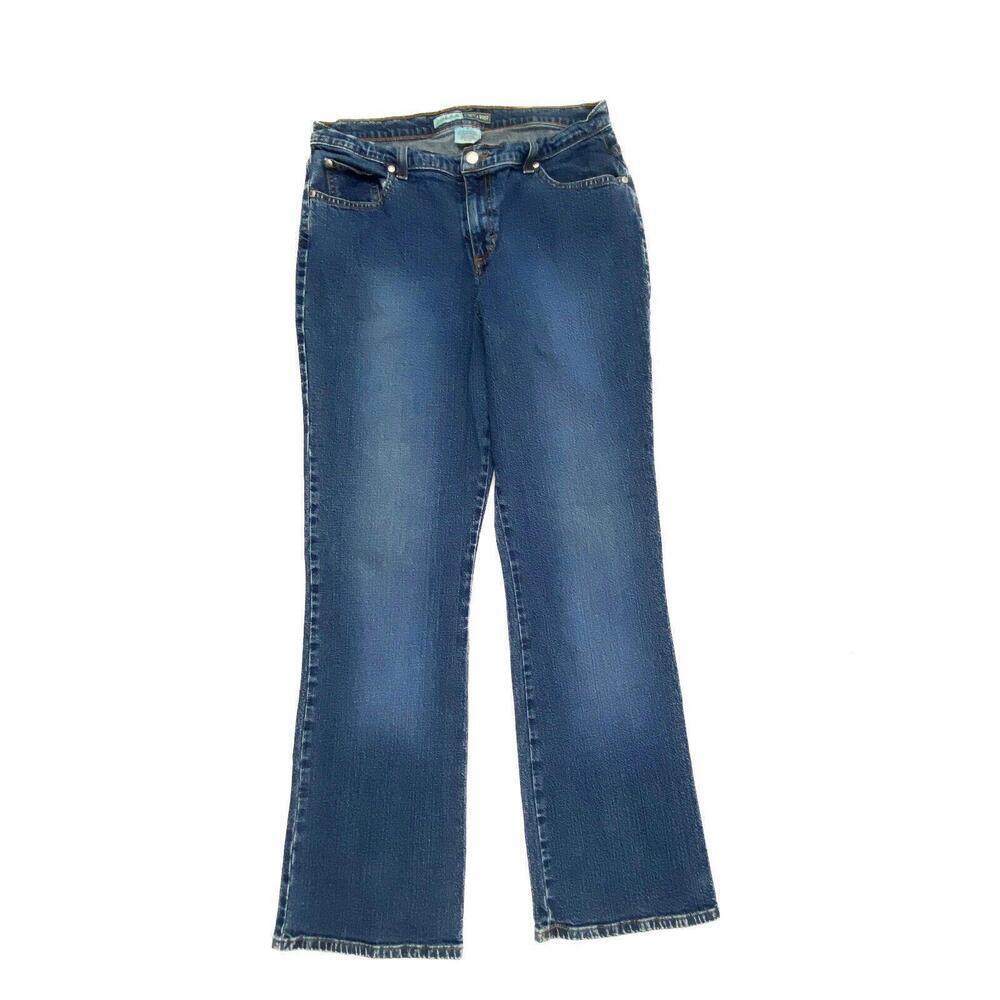 St. John's Bay Boot Women's size 14 Dark Wash Blue Denim‎ jeans